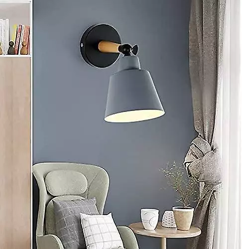 LetsGO Packs Industrial Vintage Wall Sconces Ceiling Light Fixtures E27 Metal Adjustable Retro Indoor Wall Lamp For Bedroom Kitchen Restaurant (grey) - Image 2