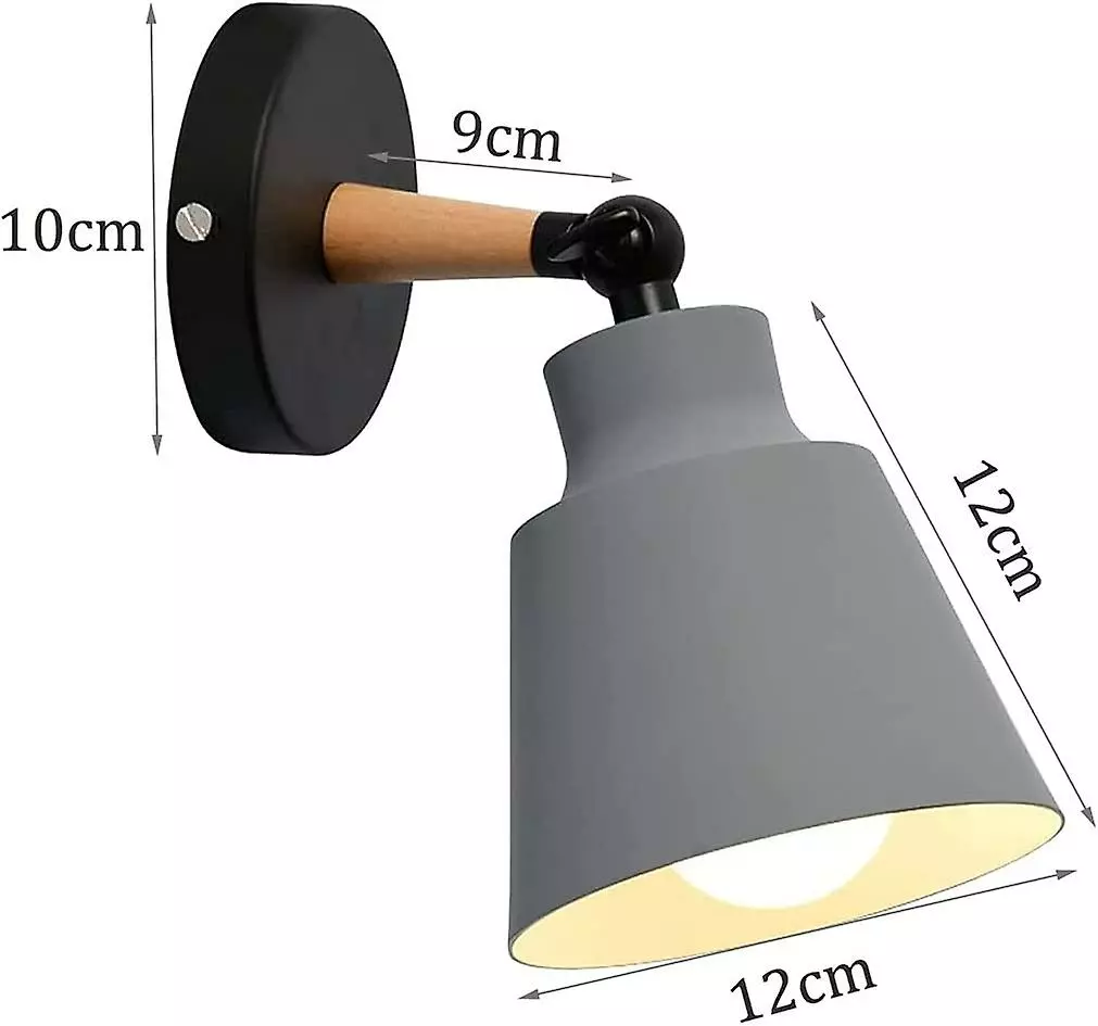 LetsGO Packs Industrial Vintage Wall Sconces Ceiling Light Fixtures E27 Metal Adjustable Retro Indoor Wall Lamp For Bedroom Kitchen Restaurant (grey) - Image 4