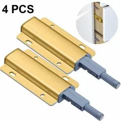 Giveuphesit Push To Open Door Latch 4 Pack Magnetic Push Latches Heavy Duty For Cabinets Touch Latches Kitchen Door Push Release Latch For Drawer Closure Push Cat