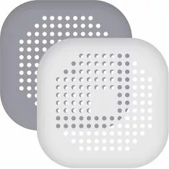 LetsGO 2 Pieces Silicone Sink Filter Shower Drain Filter, Hair Catcher, Silicone Drain Protectors With Suction Cup For Kitchen Sink, Bathroom, Gray And White