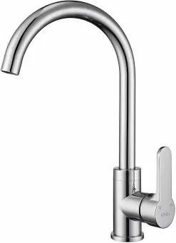 LetsGO Kitchen Faucet, With 360 Rotatable Kitchen Mixer Tap And Adjustable Hot And Cold Faucet, Chrome Brass Single Handle Kitchen Sink Faucet With Removable