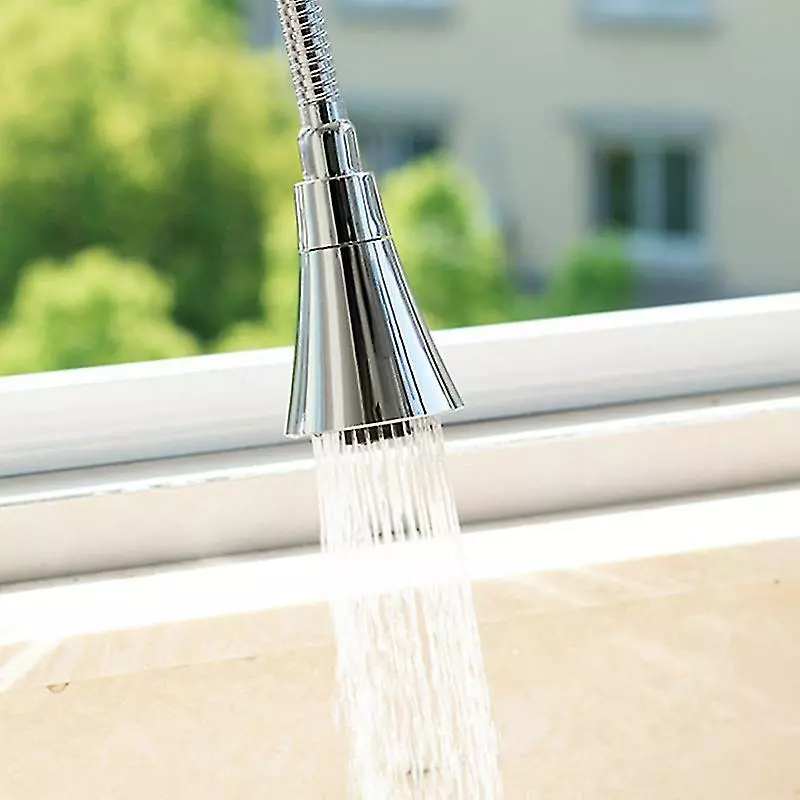 Unbranded 360 Degree Faucet Spray Head Water Transfer Faucet Sprayer Kitchen Bathroom Tap Replacement Part (cone Nozzle And Universal Pipe, Silver) - Image 2