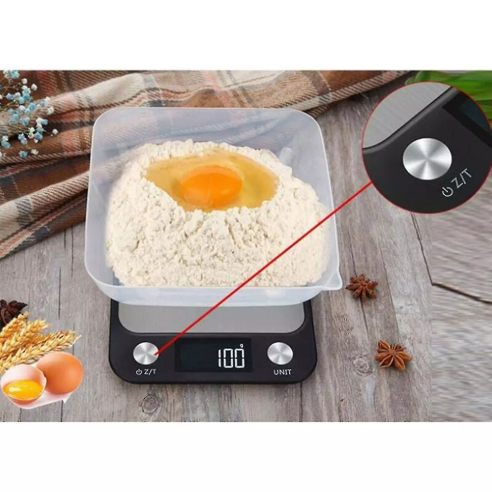 Unbranded 10kg Digital Kitchen Scale With Tare Function Accuracy Electronic Food Scale