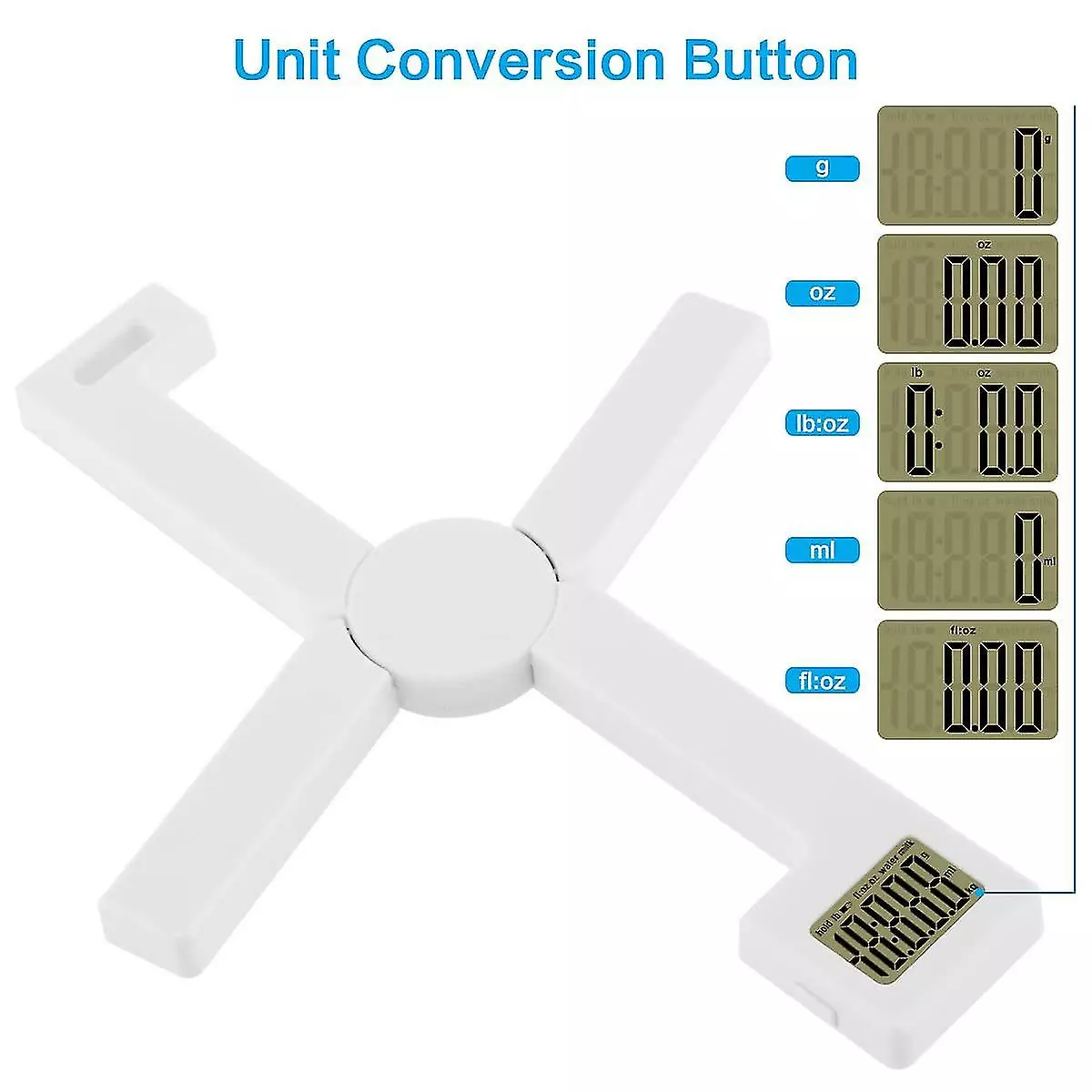 Boom Foldable Electronic Scale Pocket Kitchen Scale With Tare Function Mini Electronic Scale 5kg/1g, Lcd Display, Automatic Shut-off Kitchen Food Weigher F - Image 3
