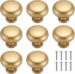 Unbranded Set Of 8 Gold Aluminum Alloy Door Knobs For Cupboard, Kitchen Drawer, Bedroom [free Shipping]