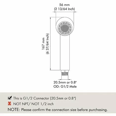 QERSTA Kitchen Faucet Sprayer 2 Jets Shower Head Replacement Sprayer For Kitchen Mixer Tap, Chrome - Image 5