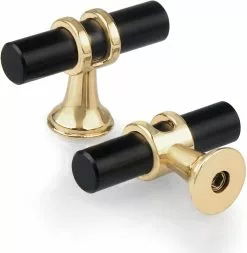 Unbranded Set Of 2 Single Hole T Drawer Knobs,modern T Handle Cabinet Door Zinc Alloy Single Hole Knobs For Kitchen Furniture Cupboard Cupboard Bedroom Screws I