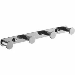 AOUGO Wall Mounted Towel Hook With Hooks 304 Stainless Steel Wall Mounted Towel Hooks For Bathroom And Kitchen Doors (4 Hooks, Chrome)