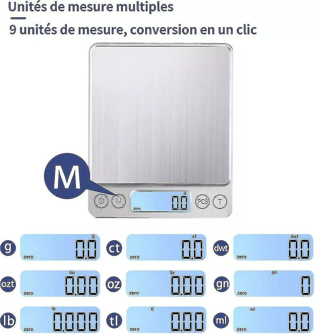 Unbranded Digital Kitchen Scale Usb Rechargeable 3kg/0.1g Digital Baking Food Scale, Precision Electronic Scale Stainless Steel Weighing Table Tops, Tare Functi - Image 3