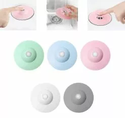 Unbranded 5 Pack Universal Silicone Sink Stopper For Bathroom Mop Kitchen, 5 Pcs (blue+grey+pink+white+green) Free Shipping