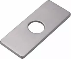 Shlyl 1pc Faucet Plate, Rectangular Stainless Steel Vanity Sink Hole Cover, Kitchen Faucet