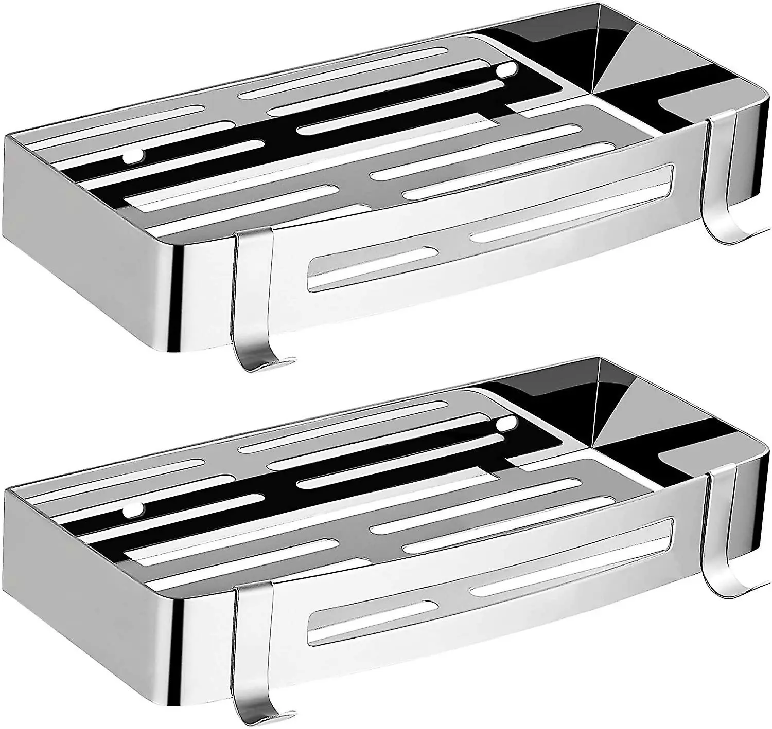 Shlyl Bathroom Shelf Shower Shelf Stainless Steel Shower Shelf Shower Storage Organizer No Screws No Drilling No Mess Wall Mounted Bathroom Kitchen Shelves