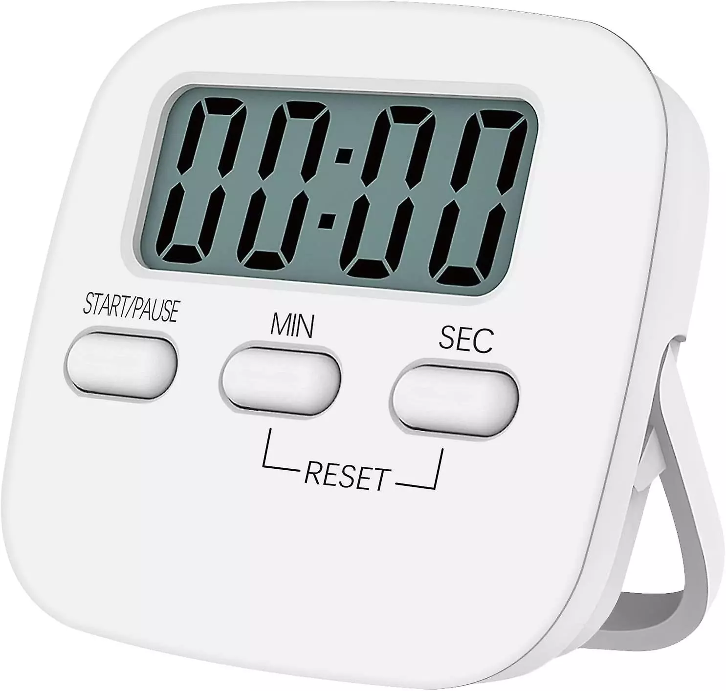 LetsGO Niaguoji Magnetic Kitchen Timer With Large Lcd Display, With Stopwatch, Loud Alarm And Countdown Timer, White