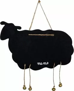 LetsGO Mini Blackboard, Kitchen Wall Slate, 1 Piece Kitchen Slate, Made Of Durable Wood, With String And Bells, Double-sided Writing, Erasable, For Home, Res