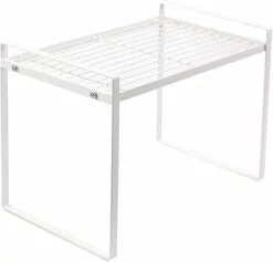 LetsGO Etagere Cupboard, Kitchen Shelf, 1 Piece Kitchen Cupboard Storage, Made Of Metal, Raised Guardrail, Durable, Good Load Capacity, For Kitchen, Cabinet