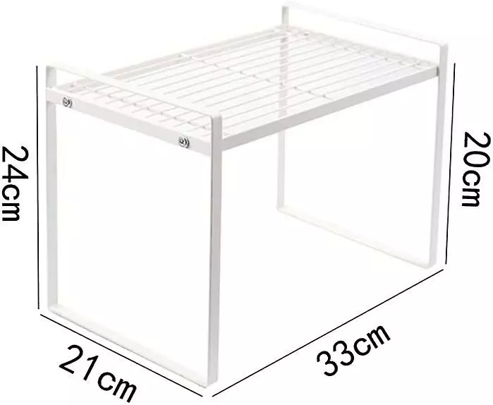 LetsGO Etagere Cupboard, Kitchen Shelf, 1 Piece Kitchen Cupboard Storage, Made Of Metal, Raised Guardrail, Durable, Good Load Capacity, For Kitchen, Cabinet - Image 2