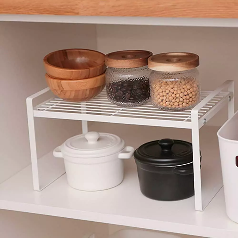 LetsGO Etagere Cupboard, Kitchen Shelf, 1 Piece Kitchen Cupboard Storage, Made Of Metal, Raised Guardrail, Durable, Good Load Capacity, For Kitchen, Cabinet - Image 4