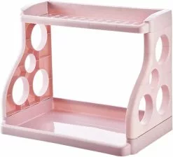 LetsGO Cupboard Shelf, Kitchen Shelf, 1 Piece 2 Tier Cupboard Kitchen Storage, Made Of Pp Material, Sturdy And Durable, For Condiments, Rags (38 X 25.5 X 31.