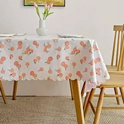 LetsGO 2-piece Table Cloths, Stain-resistant Oil-proof Pvc Washable Table Cloth Waterproof For Kitchen Outdoor Picnic Bbq Table Cloth,blueberry,140x140cm Red