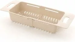 LetsGO Creative Home Home Daily Necessities Family Daily Kitchen Storage Artifact Wheat Fiber Sink Retractable Drainage Basket (color : Beige, Size : L)