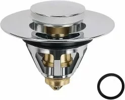 LetsGO Universal Stainless Steel Adapter With Bullet Core Without Overflow Bung Converter Sink Stopper Pop Up Drain Filter With Basket For Kitchen And Bathro