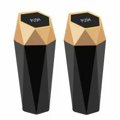 LetsGO 2 Pack Mini Car Trash Cans With Lid, Diamond Design, For Car, Home, Office, Kitchen, Bedroom