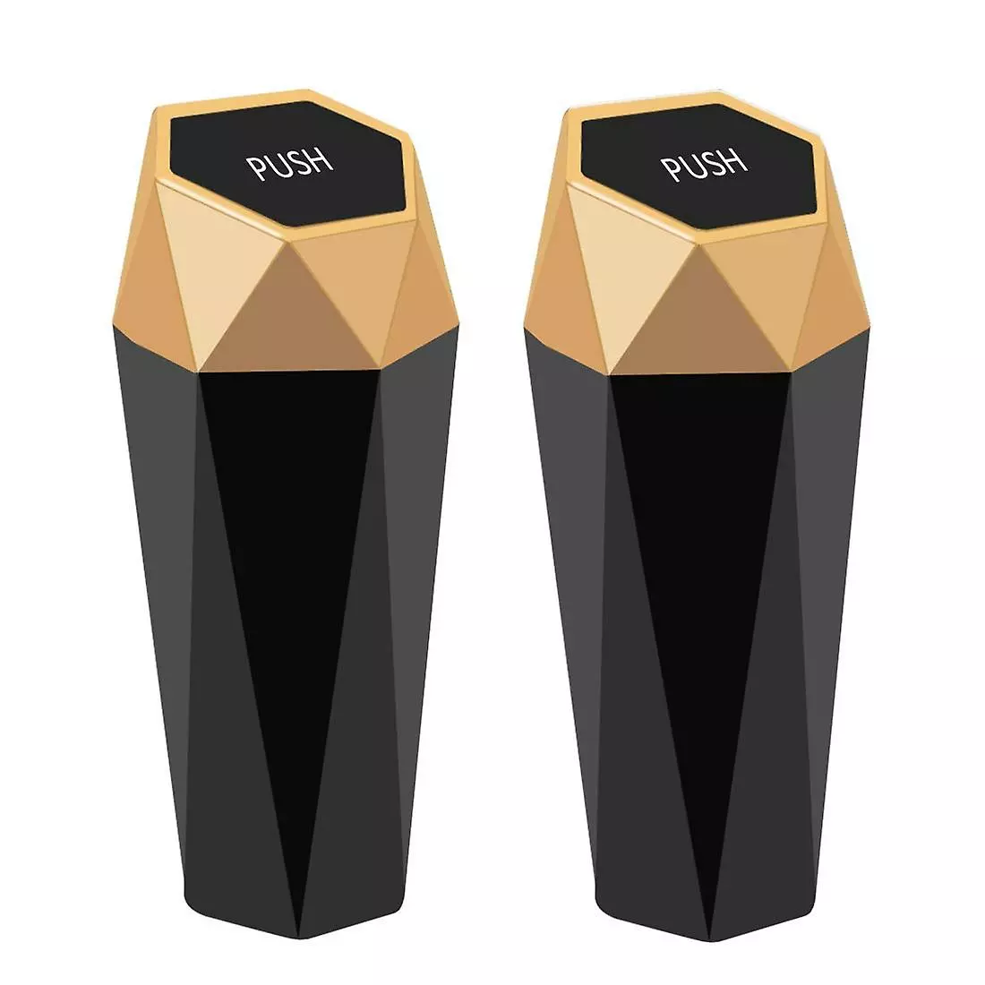 LetsGO 2 Pack Mini Car Trash Cans With Lid, Diamond Design, For Car, Home, Office, Kitchen, Bedroom