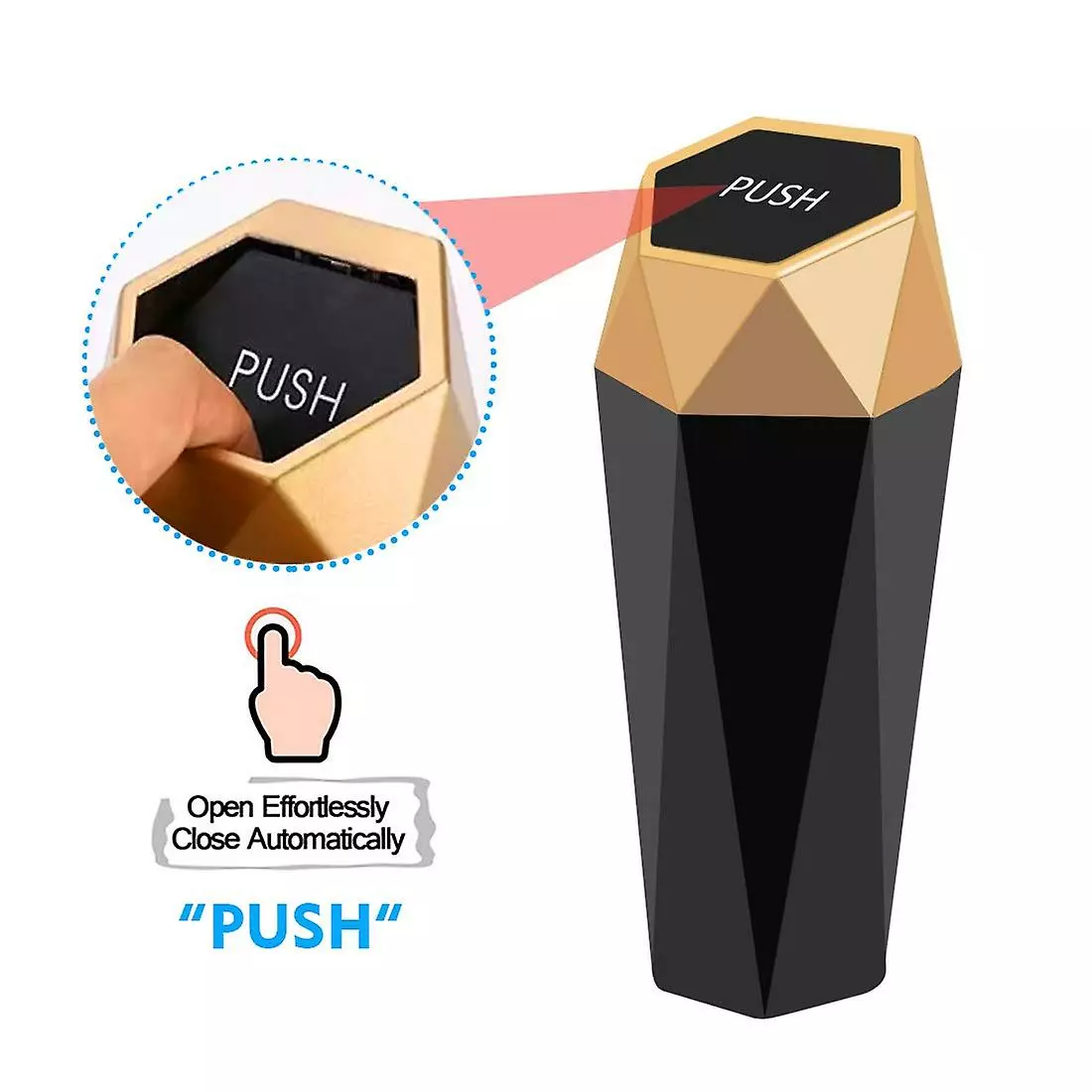 LetsGO 2 Pack Mini Car Trash Cans With Lid, Diamond Design, For Car, Home, Office, Kitchen, Bedroom - Image 3