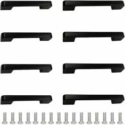 LetsGO Drawer Handle 8 Pieces Kitchen Door Handle Matte Black Furniture Handle Railing Handle Suitable For Home Furniture(hole Spacing 96cm And 128cm) - -