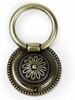 LetsGO 8 Pcs European Style Ring For Cupboard Kitchen Cabinet Drawer Dresser Ring Handle Knob Antique Brass - -