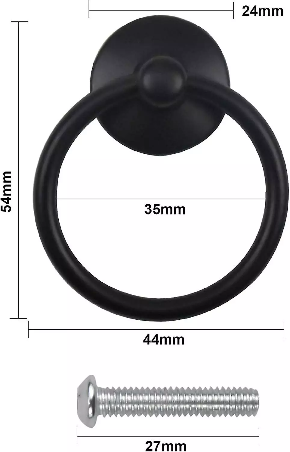 LetsGO 8 Pcs Vintage Drawer Handle Cabinet Knob Round Cupboard Handles Drawer Ring Knobs Ring Cabinet Pull Handle Antique Zinc Alloy For Kitchen Dresser Door - Image 2