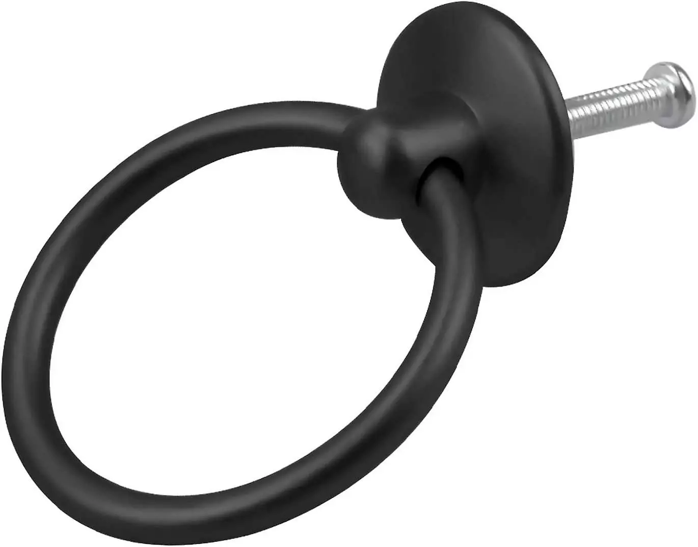 LetsGO 8 Pcs Vintage Drawer Handle Cabinet Knob Round Cupboard Handles Drawer Ring Knobs Ring Cabinet Pull Handle Antique Zinc Alloy For Kitchen Dresser Door - Image 3