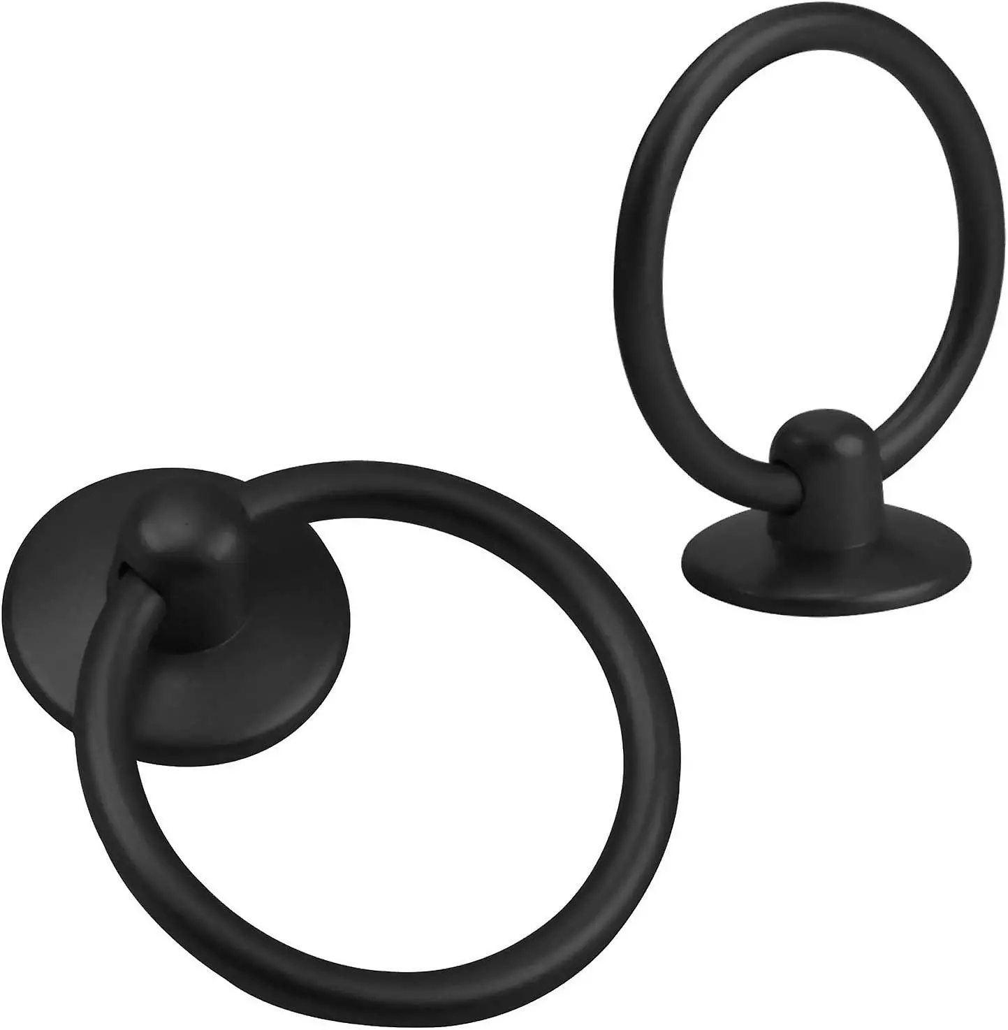 LetsGO 8 Pcs Vintage Drawer Handle Cabinet Knob Round Cupboard Handles Drawer Ring Knobs Ring Cabinet Pull Handle Antique Zinc Alloy For Kitchen Dresser Door - Image 4