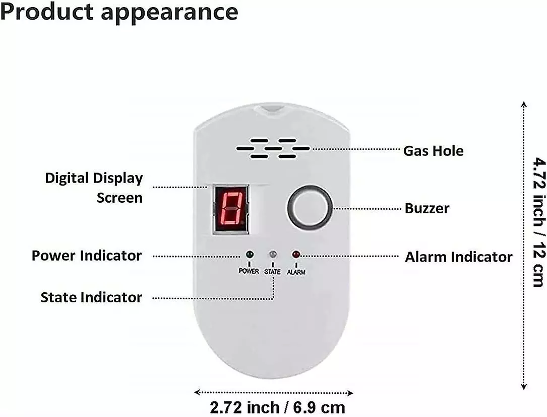 LetsGO Digital Natural Gas Detector Home Gas Alarm Gas Leak Detector High Sensitivity Lpg Lng Natural Coal Leak Detection Home/kitchen Alarm Monitor - Image 2