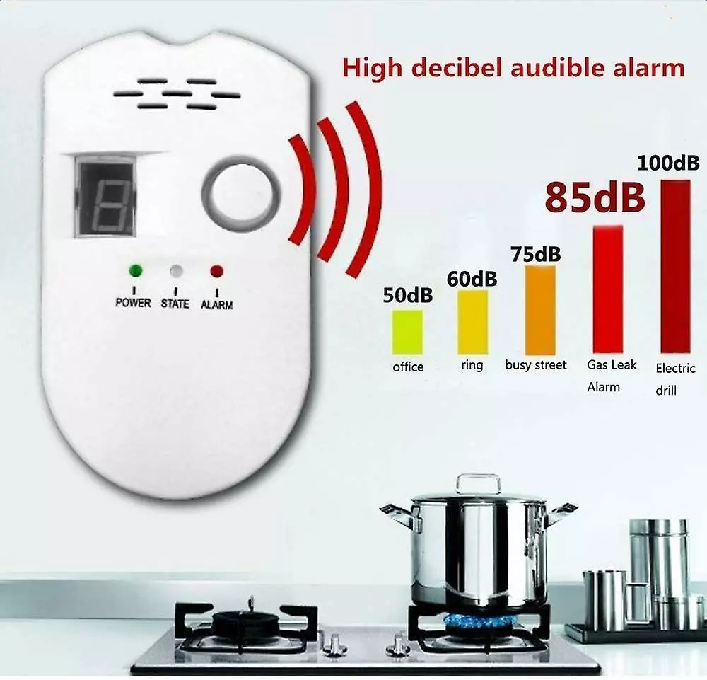 LetsGO Digital Natural Gas Detector Home Gas Alarm Gas Leak Detector High Sensitivity Lpg Lng Natural Coal Leak Detection Home/kitchen Alarm Monitor - Image 5