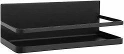 LetsGO Magnetic Fridge Shelf - Magnetic Fridge Spice Rack - Magnetic Spice Rack - For Refrigerator - Kitchen Organizer (black) Black -