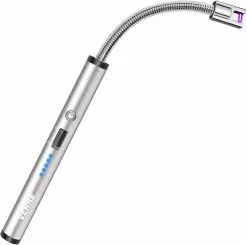 LetsGO Electric Candle Lighter, Usb Rechargeable Arc Lighter With Led Battery Display Long Flexible 360 Windproof For Kitchen Bbq Candle Gas Stove Camping, S