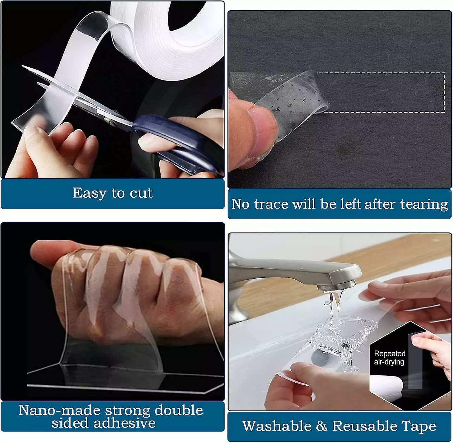 LetsGO 5m Extra Strong Double Sided Tape, Washable Traceless Nano Tape, Double Sided-gel Clear And Removable For Carpet, Home, Kitchen, Car Or Office. - Image 2