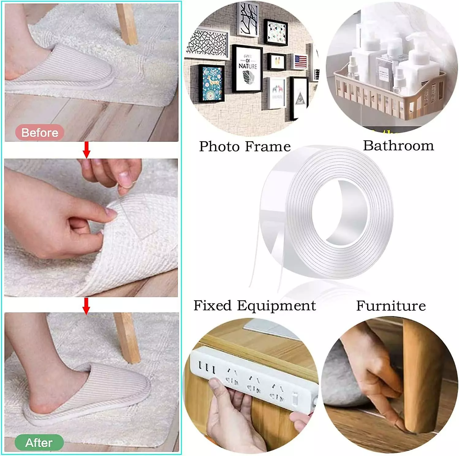 LetsGO 5m Extra Strong Double Sided Tape, Washable Traceless Nano Tape, Double Sided-gel Clear And Removable For Carpet, Home, Kitchen, Car Or Office. - Image 3