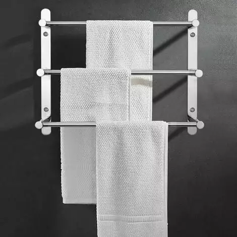 JENDREK PAUL LIMITED Multilayer 304 Stainless Steel Wall Mounted Towel Rack 40cm Wall Mounted 3 Bars Bathroom Kitchen - Image 5