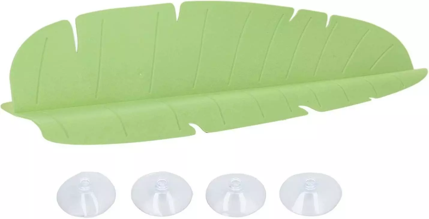 Nw 1776 Kitchen Sink Splash Guard, Sink Water Splash Guard Elastic Reusable Banana Leaf Water Sink Splashing Guard,49*6*11