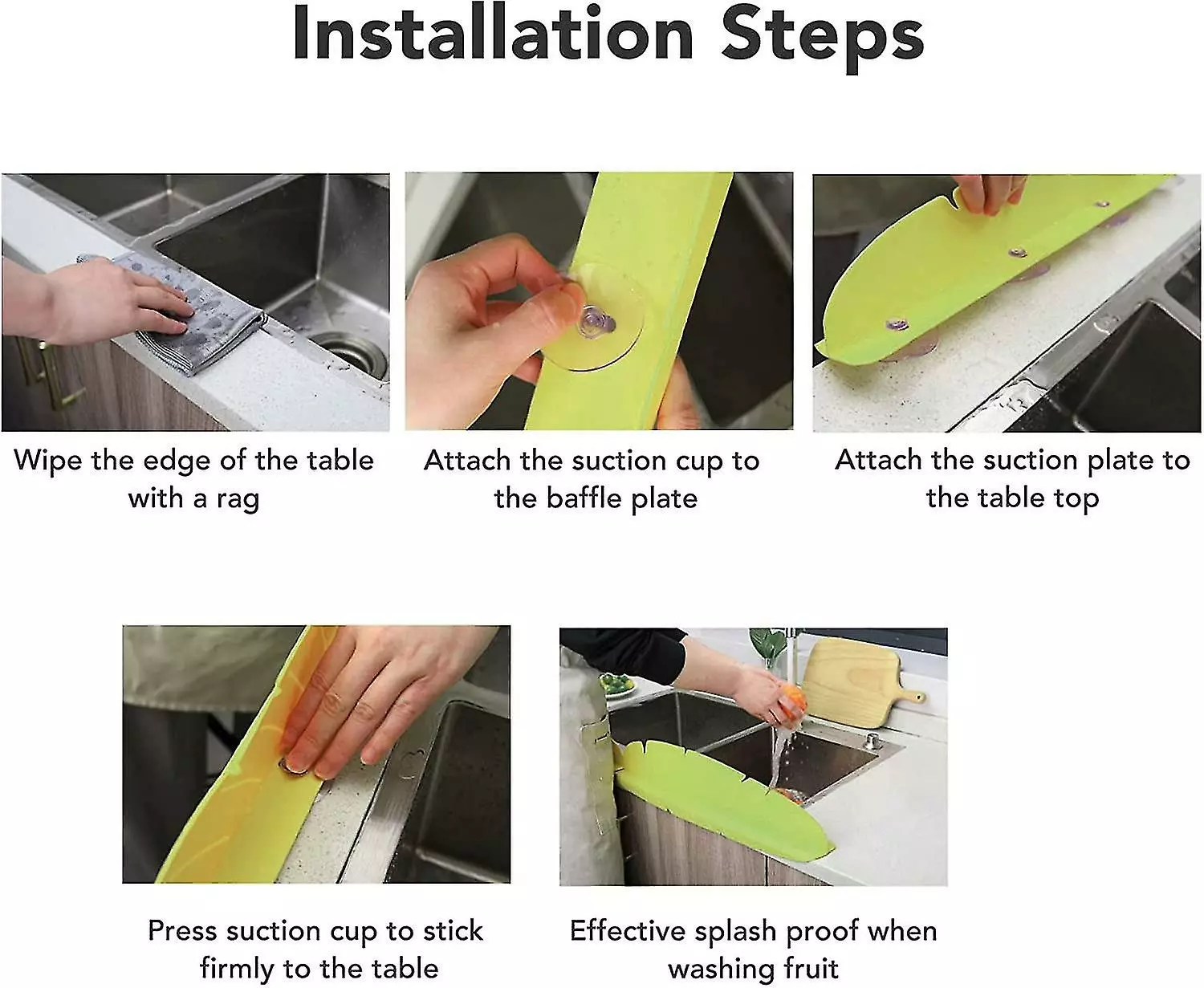 Nw 1776 Kitchen Sink Splash Guard, Sink Water Splash Guard Elastic Reusable Banana Leaf Water Sink Splashing Guard,49*6*11 - Image 5