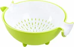 LetsGO 2-in-1 Kitchen Strainer/colander & Bowl Sets, Large Plastic Washing Bowl And Strainer, Detachable Colanders Strainers Set, Space-saver, For Fruits Veg