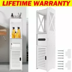 BRIEFNESS Bathroom Storage Cabinet Shelf Floor Standing Waterproof Organizer Rack Kitchen