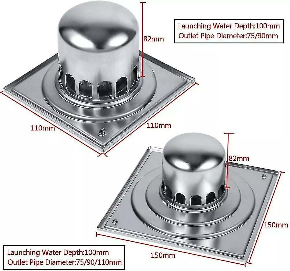 Unbranded Stainless Steel Floor Drain - Can Prevent Hair From Entering The Drain Pipe And Blocking It - Suitable For Kitchen, Bathroom, And Basement Etc(110 * 1 - Image 3