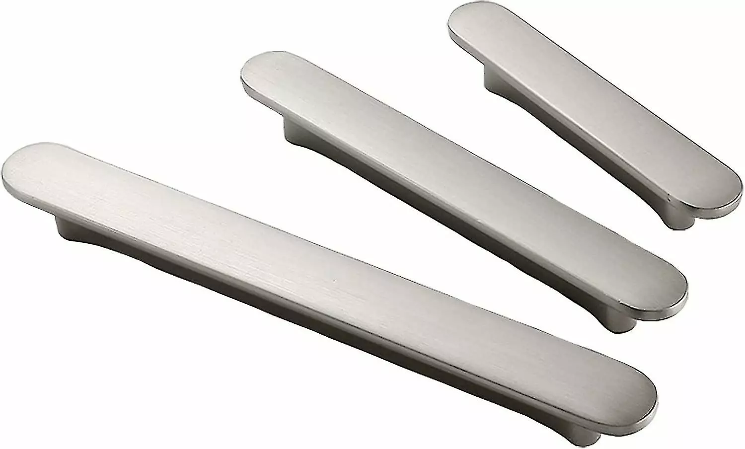 Unbranded Set Of 2 Kitchen Drawer Pulls Pull Handle Modern Zinc Alloy Silver Brushed Hardware For Cabinet Bathroom Dresser (hole Centers 3.8'' 96mm)