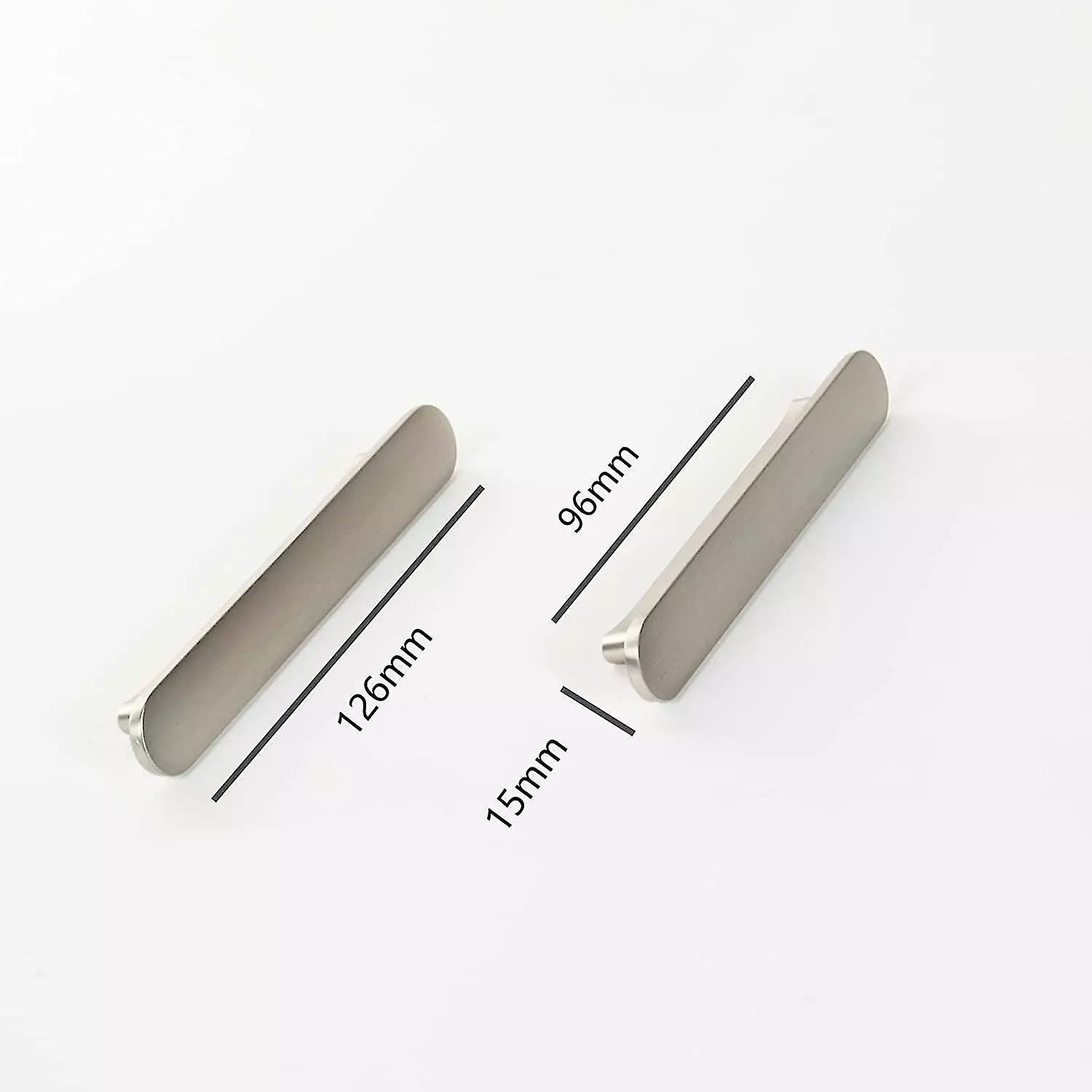 Unbranded Set Of 2 Kitchen Drawer Pulls Pull Handle Modern Zinc Alloy Silver Brushed Hardware For Cabinet Bathroom Dresser (hole Centers 3.8'' 96mm) - Image 3