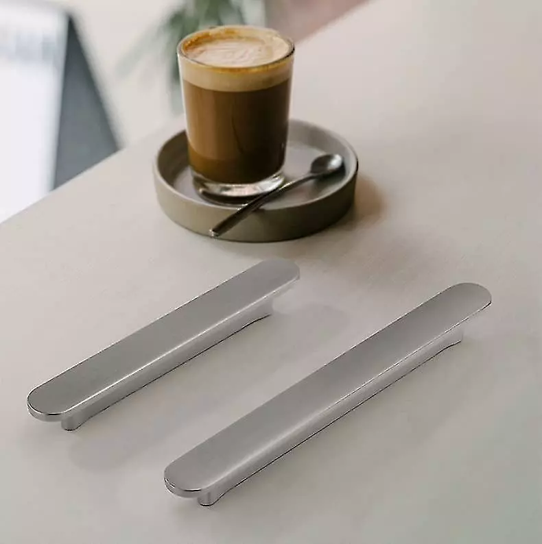 Unbranded Set Of 2 Kitchen Drawer Pulls Pull Handle Modern Zinc Alloy Silver Brushed Hardware For Cabinet Bathroom Dresser (hole Centers 3.8'' 96mm) - Image 5