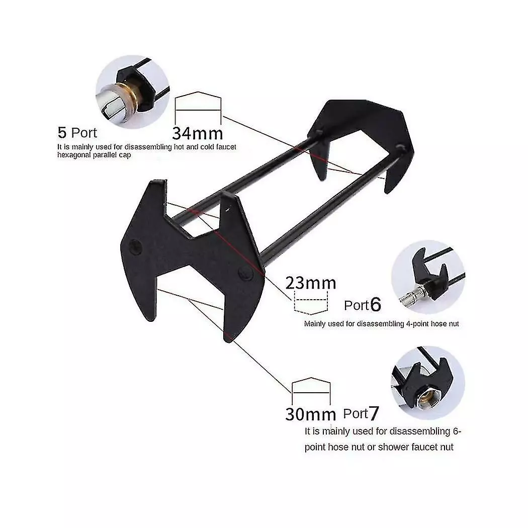 Unbranded Kitchen Repair Plumbing Tool Sink Faucet Key Plumbing Pipe Four-claw Wrench Bathroom Wrench Tool Se - Image 3