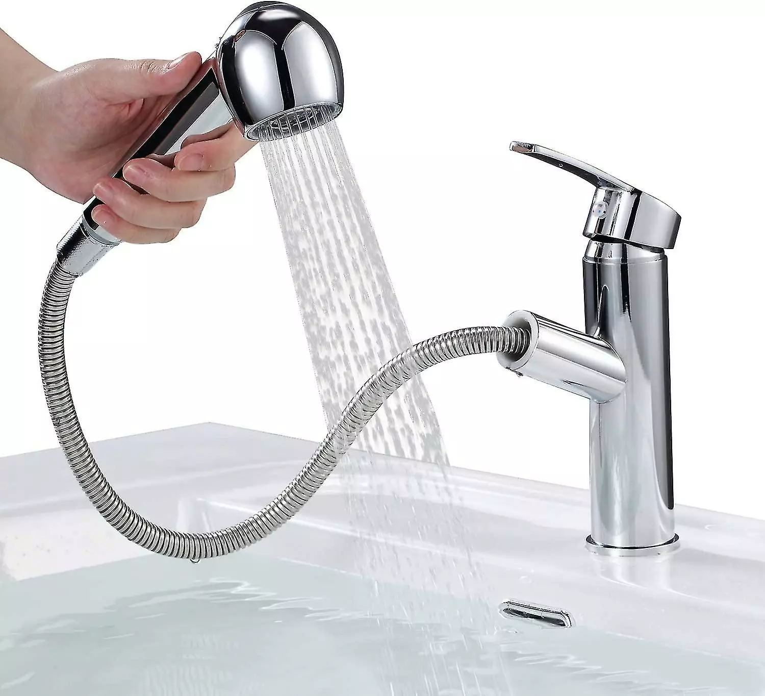 Unbranded Sprayer Head Replacement Tap Pull-out Spout Spare Shower Head Kitchen Faucet Bathroom Tap Head For Kitchen Sink Bath Tap Chrome1pcs-silver - Image 5